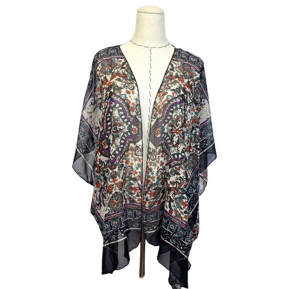 American Rag Multicolor Cardigan 100% Polyester Sheer Dolman Cover Up Size S/M‎ - Picture 1 of 6